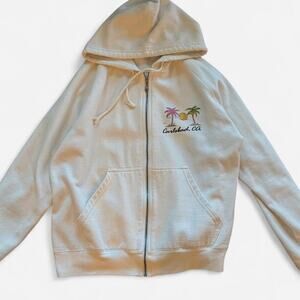Carlsbad white zip up hoodie